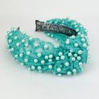 Lila Aqua Pearl Turban Headband